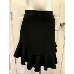 Leifsdottir Black A-Line Skirt W/ Ruffle Hem, Size 8